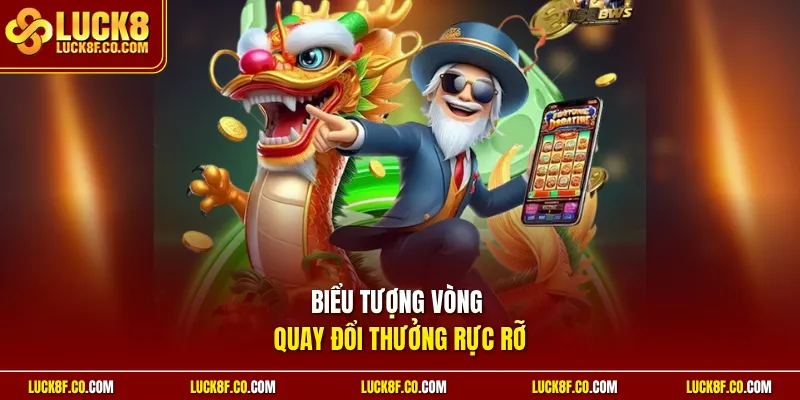 Biểu tượng vòng quay đổi thưởng rực rỡ