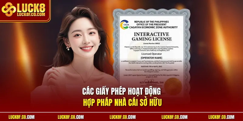 Các giấy phép hoạt động hợp pháp nhà cái sở hữu