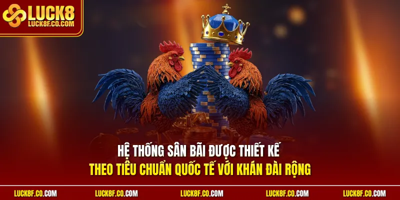 Hệ thống sân bãi được thiết kế theo tiêu chuẩn quốc tế với khán đài rộng